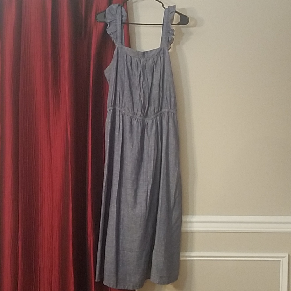WEEKEND SALE! Denim Print Linen Dress